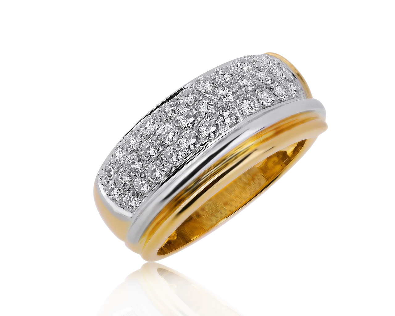 Оригинальное золотое кольцо с бриллиантами 0.80ct Damiani