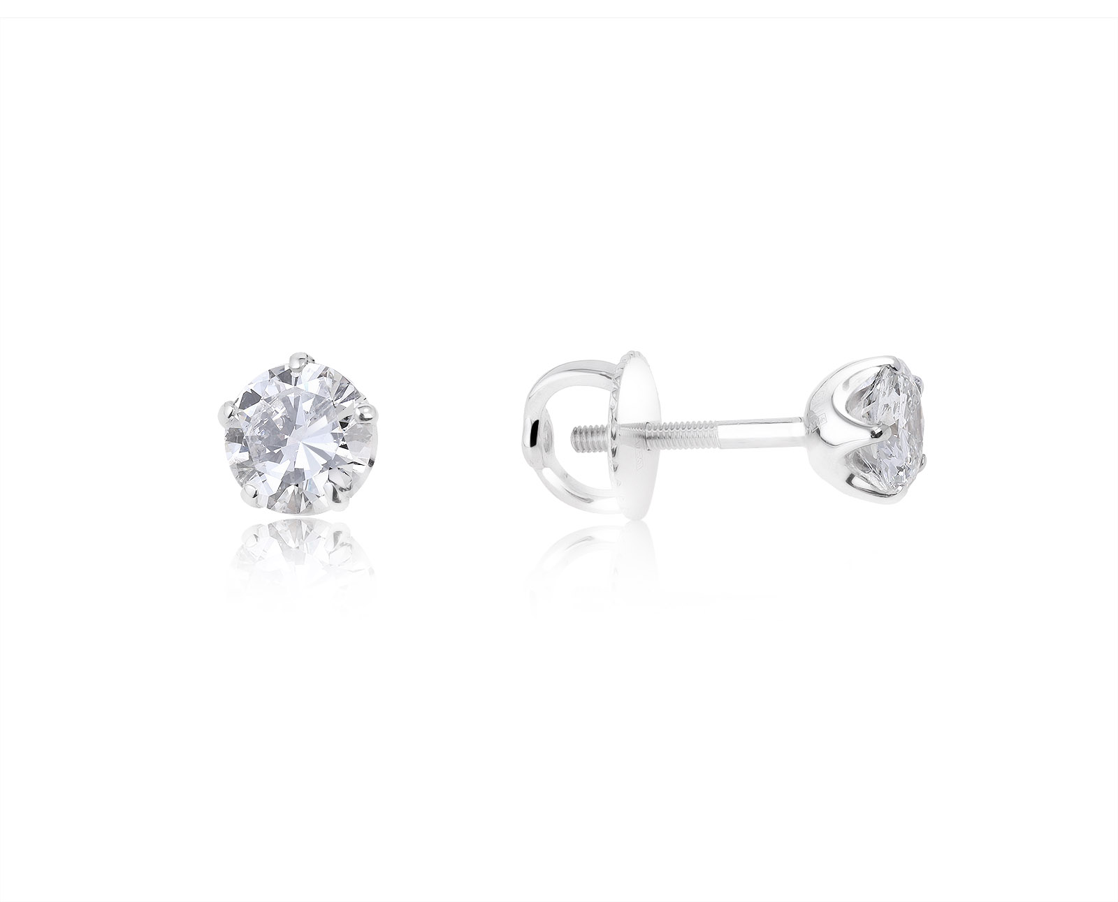 Престижные золотые серьги с бриллиантами 1.27ct 130721/26-8
