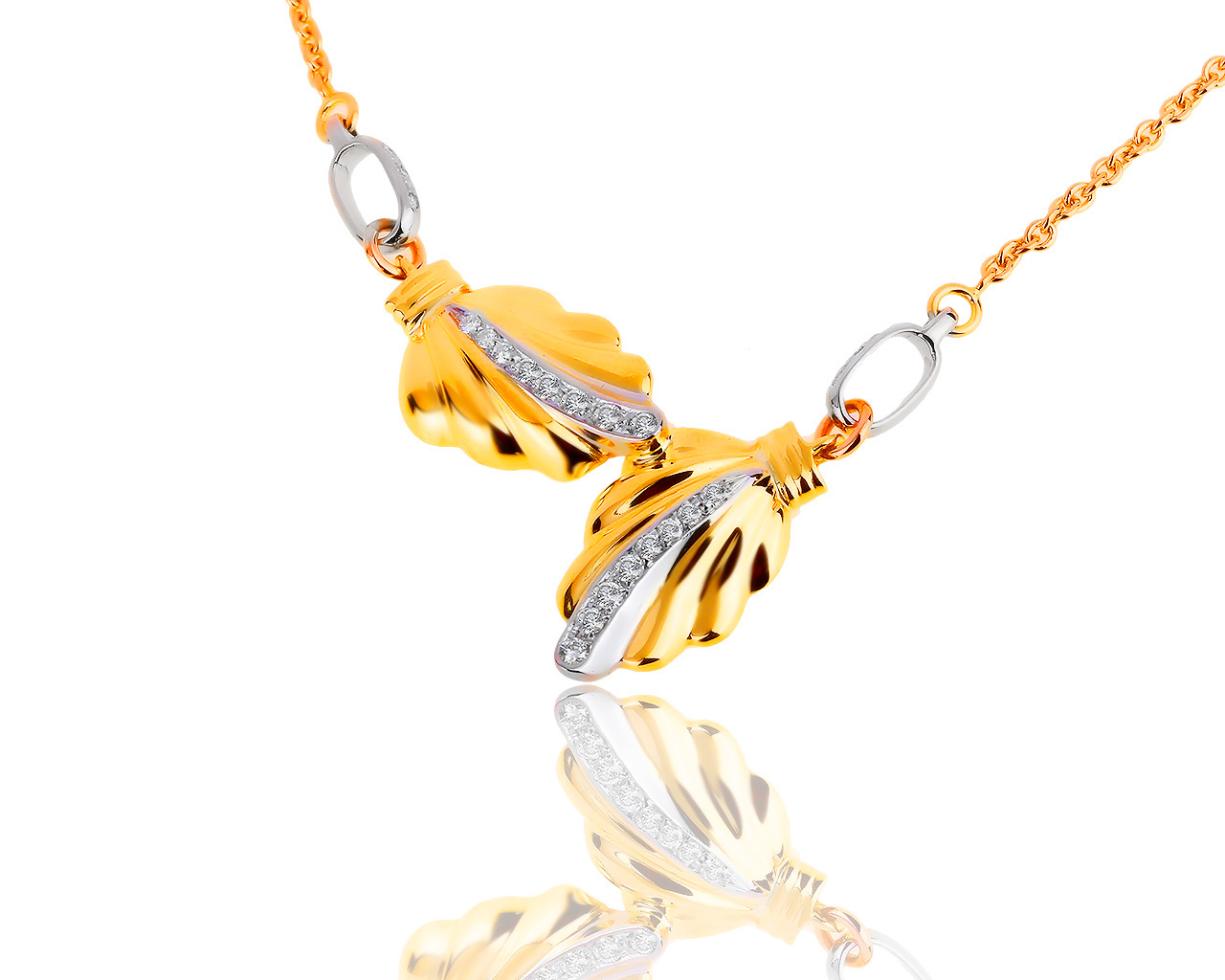 Оригинальное золотое колье с бриллиантами 0.50ct Baraka