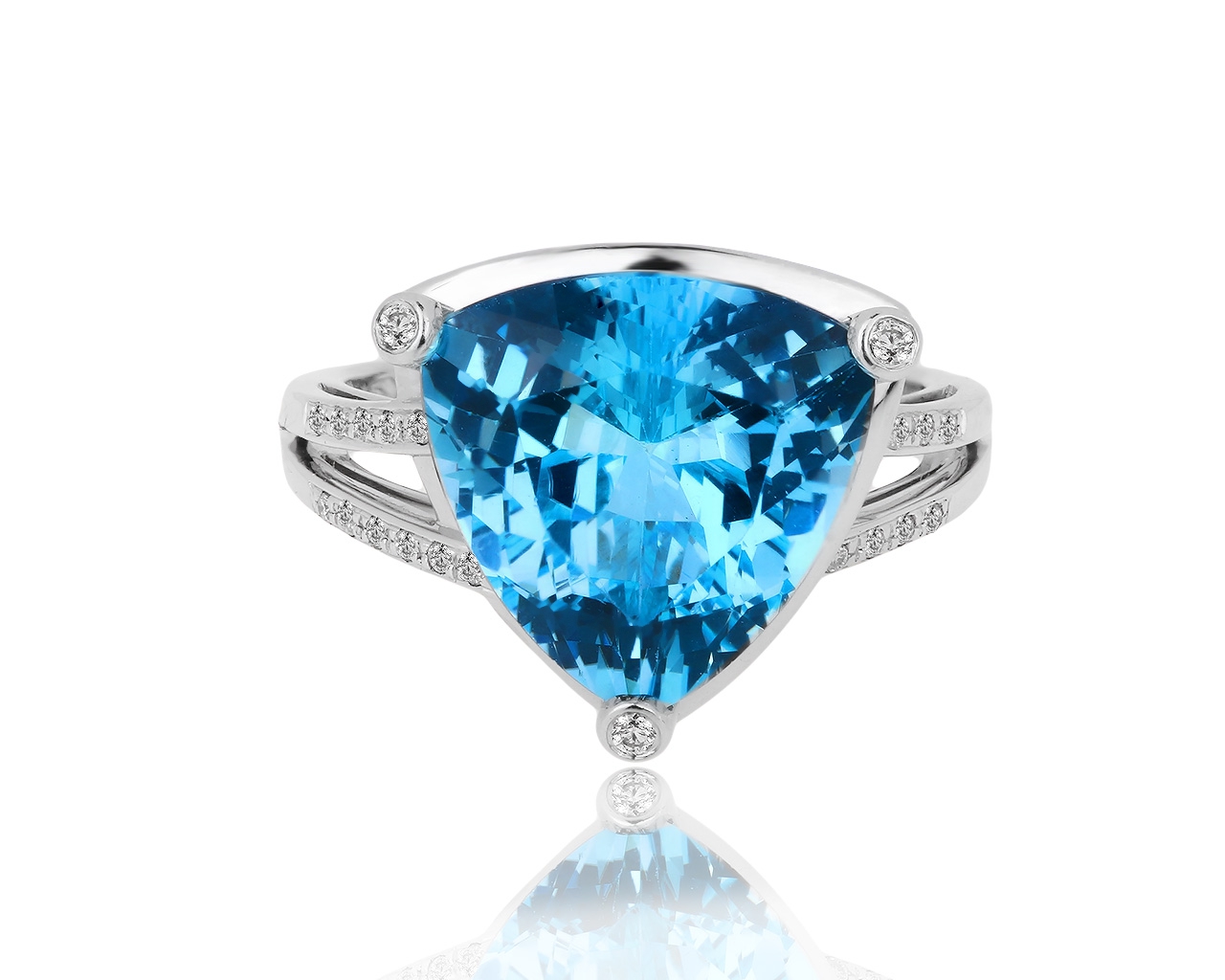 Оригинальное золотое кольцо с топазом и бриллиантами 0.12ct Mauboussin 080519/3