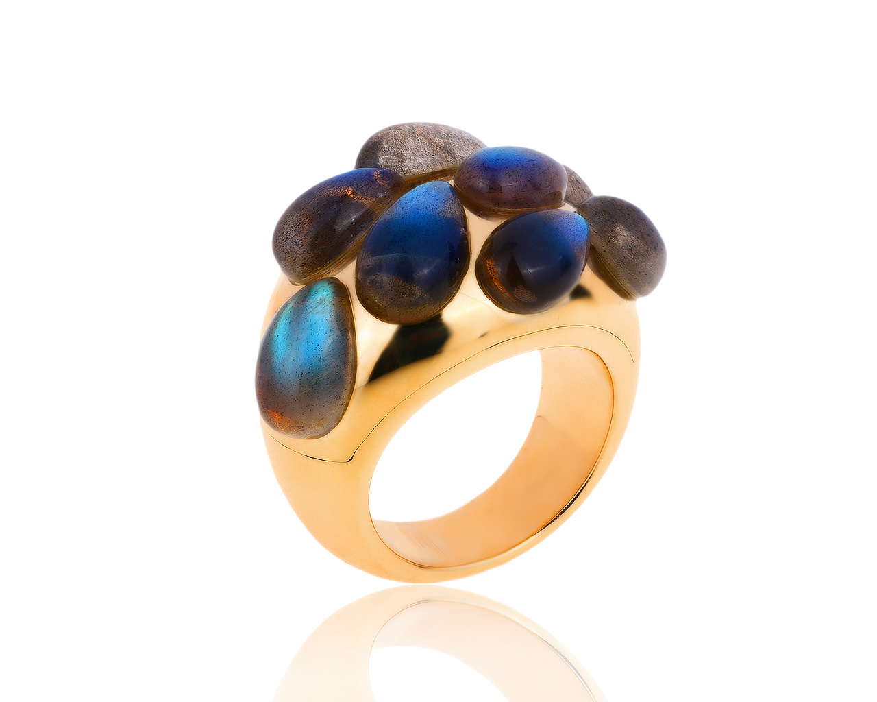 Оригинальное золотое кольцо с лабрадоритами 12.11ct Pomellato 271019/4 Оригинальное золотое кольцо с лабрадоритами 12.11ct Pomellato 271019/4
