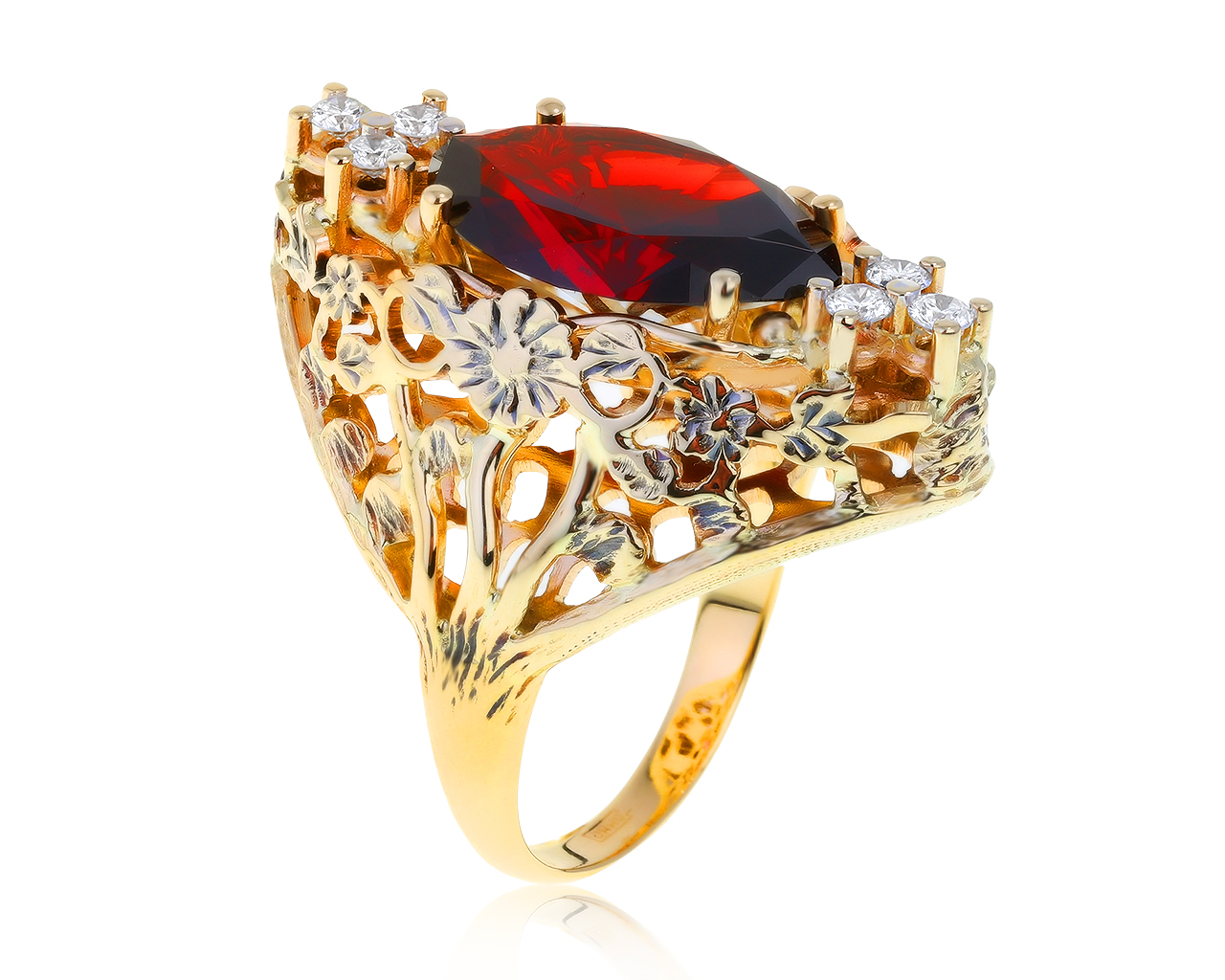 Царское золотое кольцо с гранатом 7.30ct 170421/9