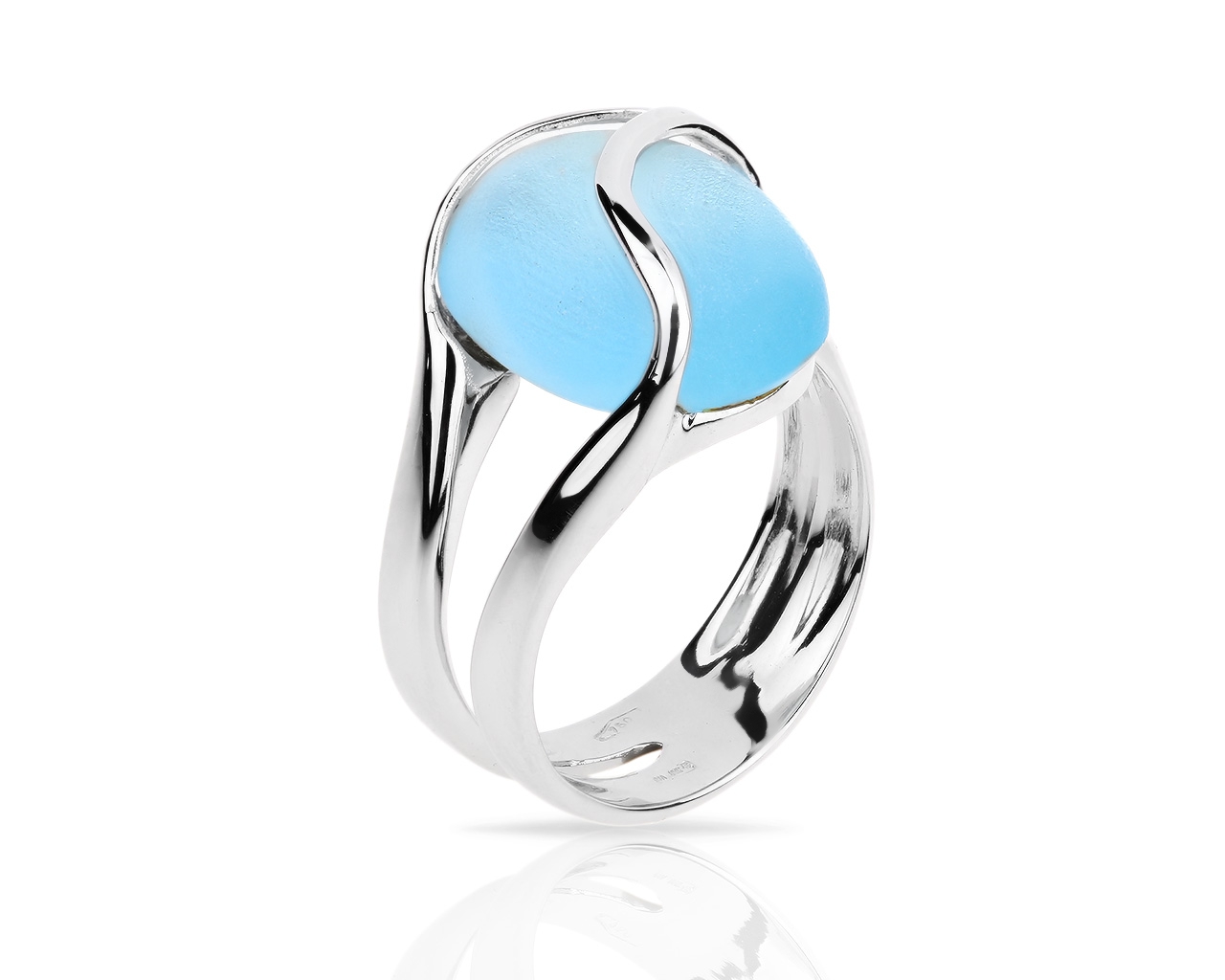 Итальянское золотое кольцо с матовым топазом 250218/3