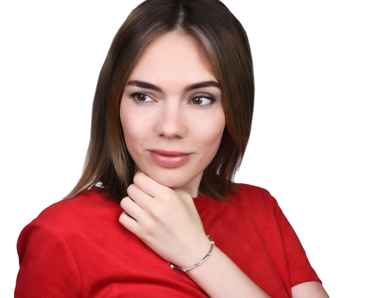 Солидный золотой браслет с бриллиантами 0.68ct