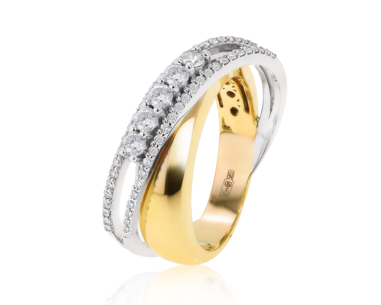Прекрасное золотое кольцо с бриллиантами 0.53ct 090222/5