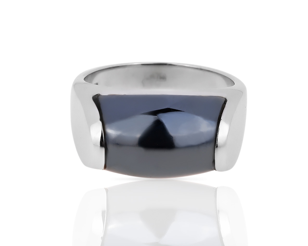 Оригинальное золотое кольцо с гематитом Bvlgari Tronchetto 270518/1