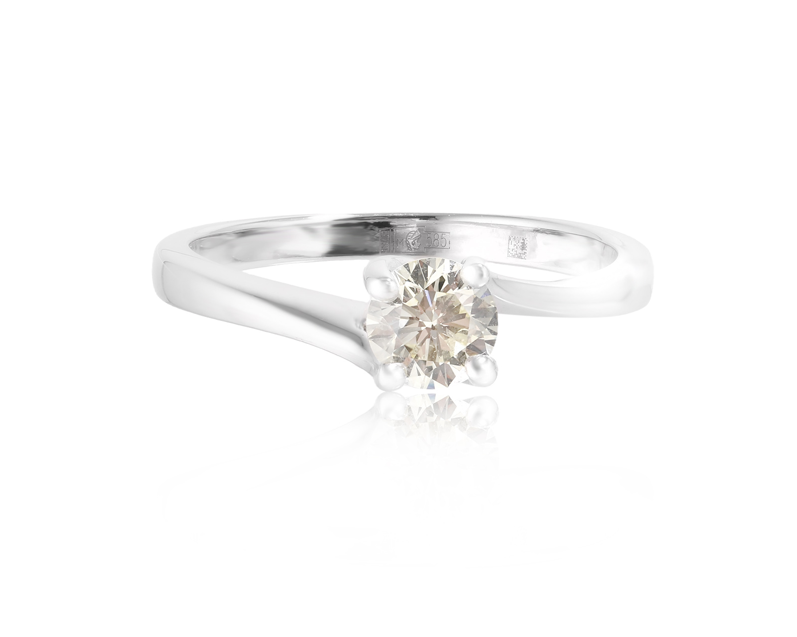 Золотое кольцо с желтым бриллиантом 0.50ct