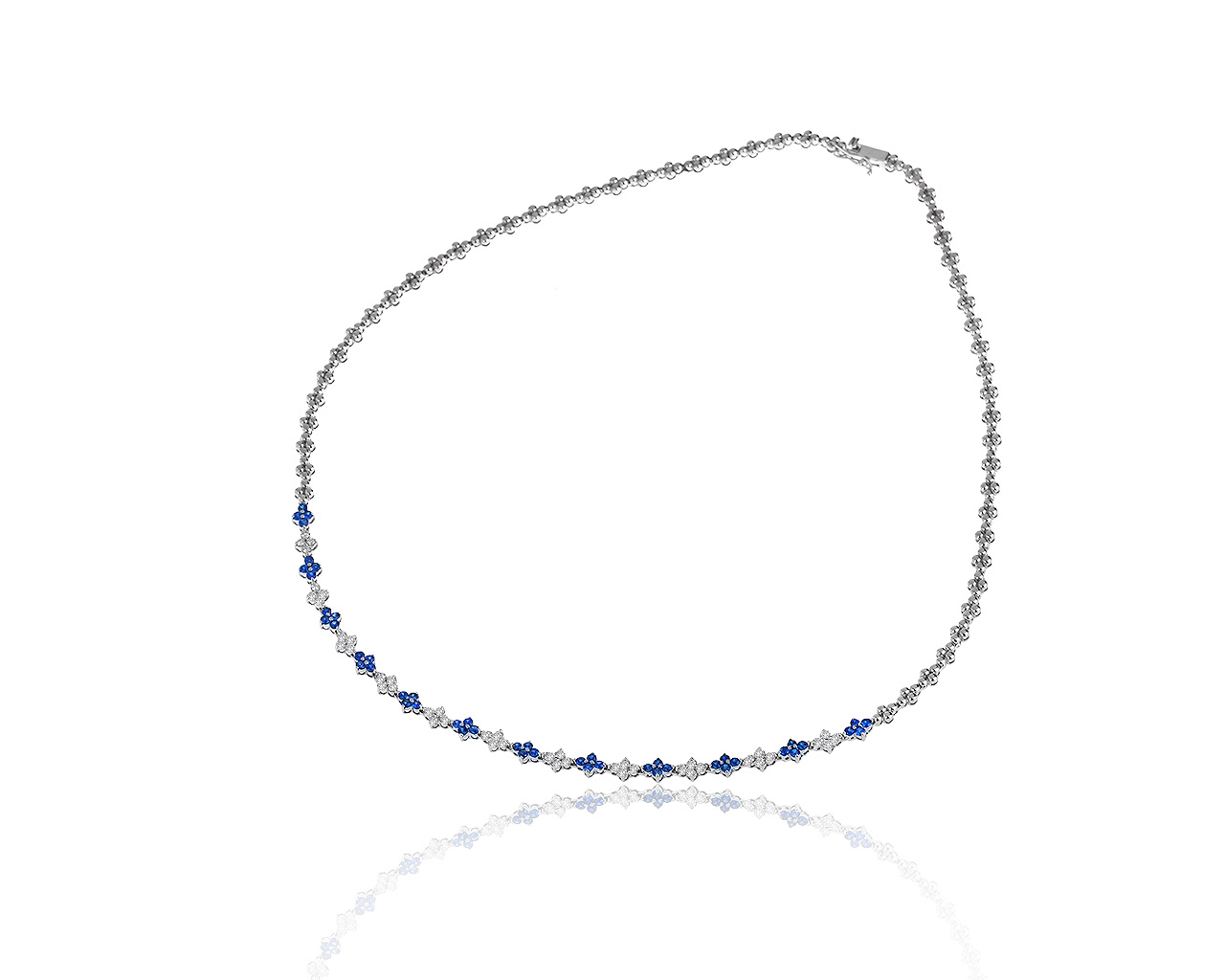 Притягательное золотое колье с сапфирами 1.44ct