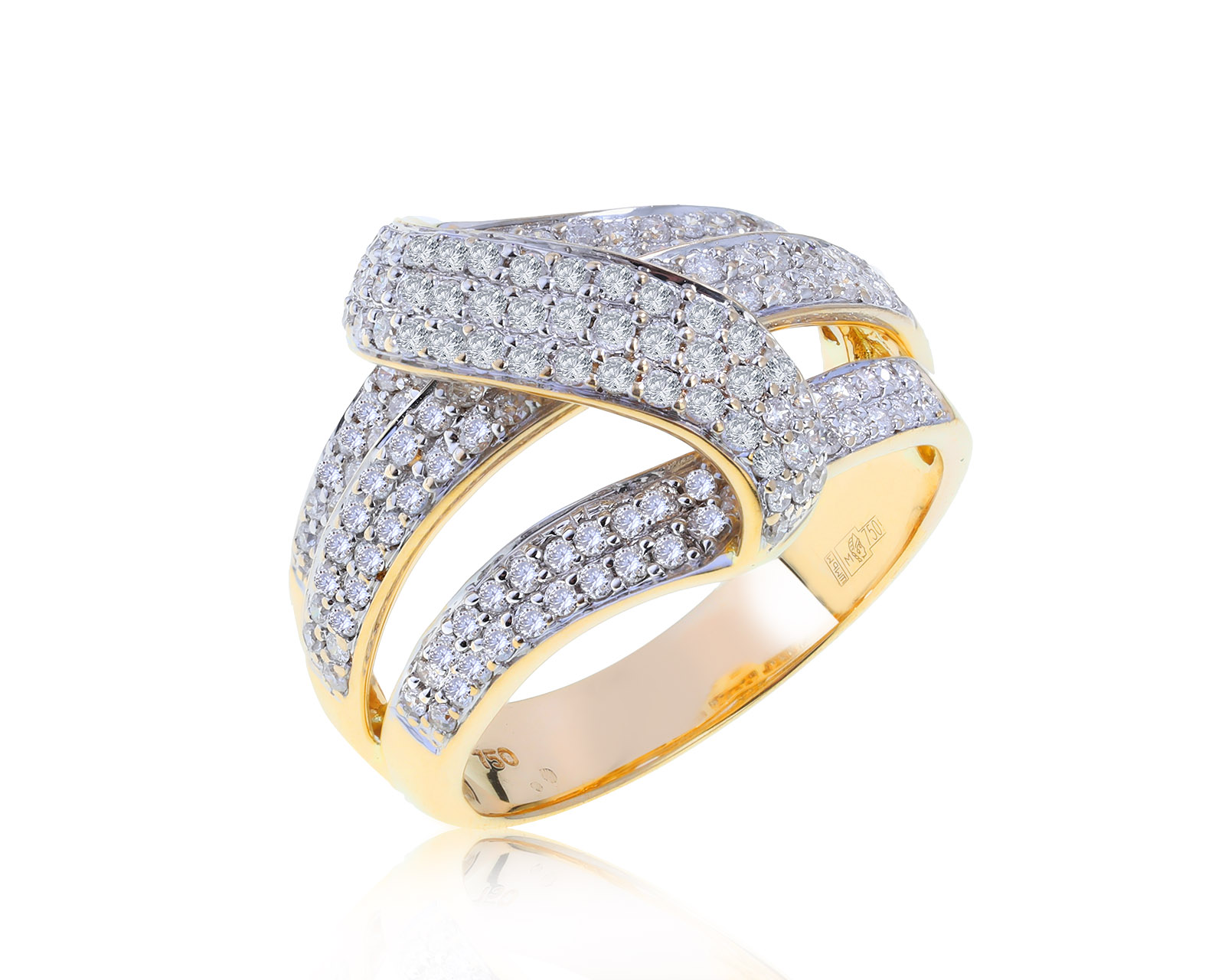 Притягательное золотое кольцо с бриллиантами 1.34ct 090222/4