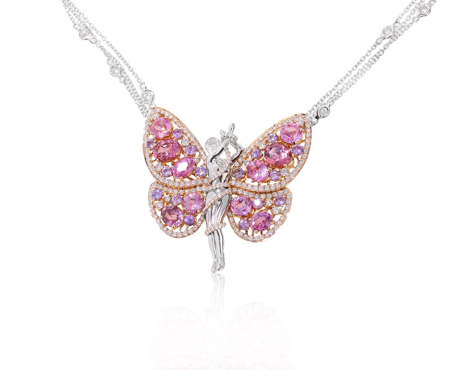 Оригинальное золотое колье с сапфирами 5.43ct Cluev 090722/1