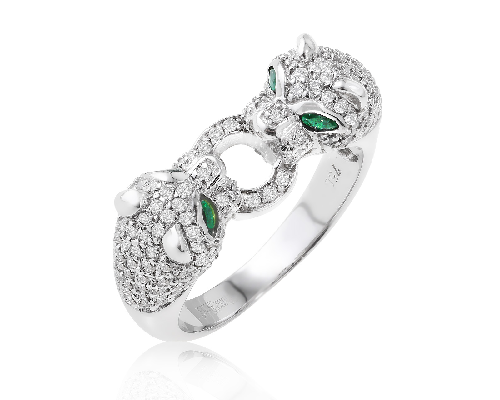 Золотое кольцо с изумрудами 0.10ct и бриллиантами 0.80ct 200324/6