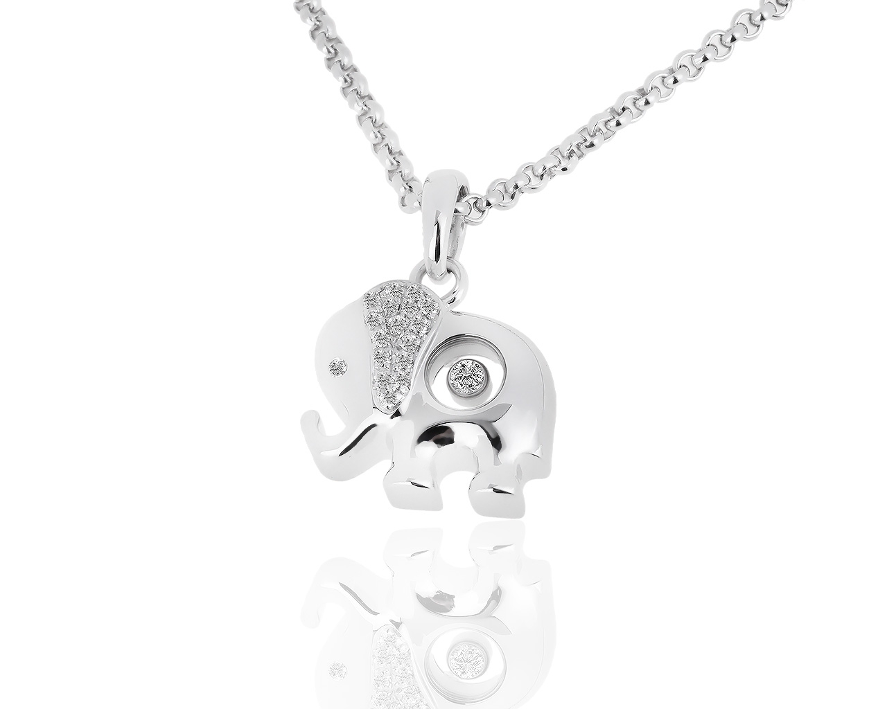 Золотая подвеска с бриллиантами 0.15ct Chopard Elephant 160119/12