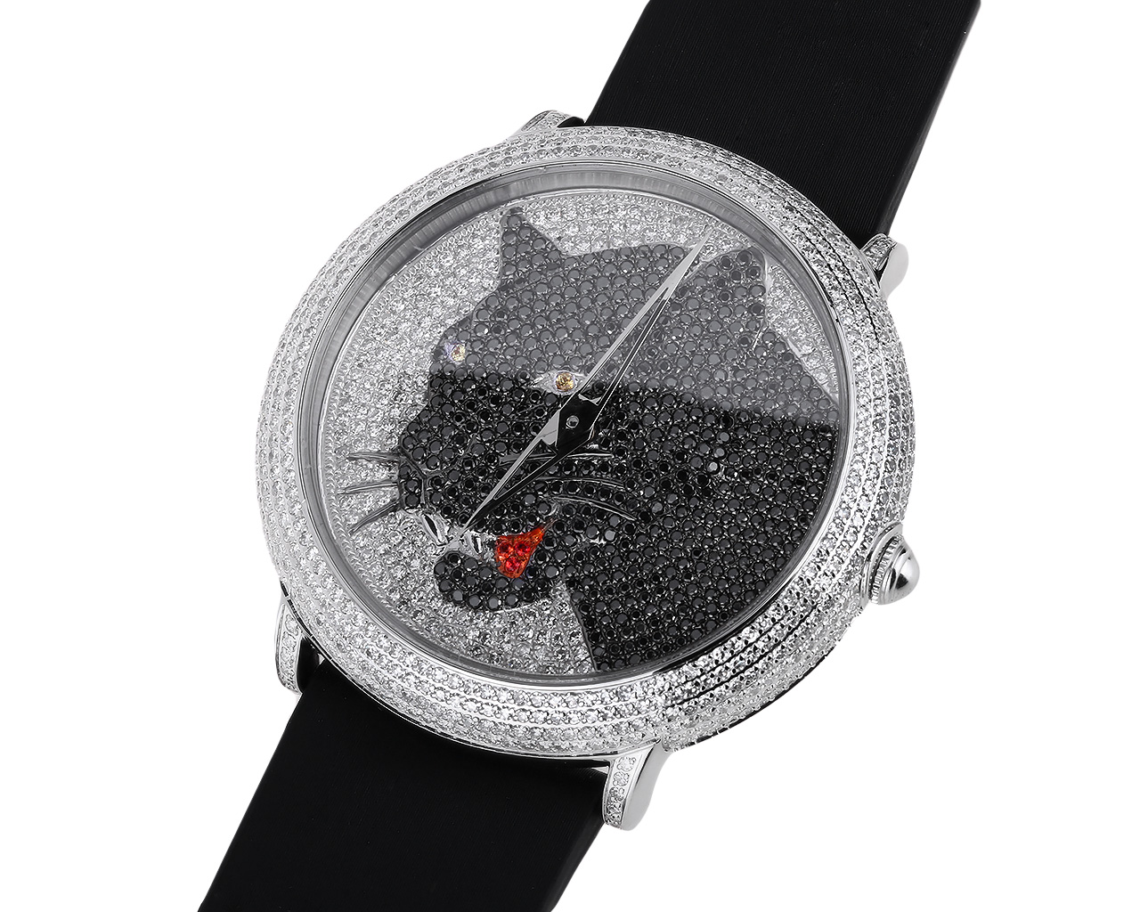 Притягательные стальные часы с бриллиантами 4.83ct