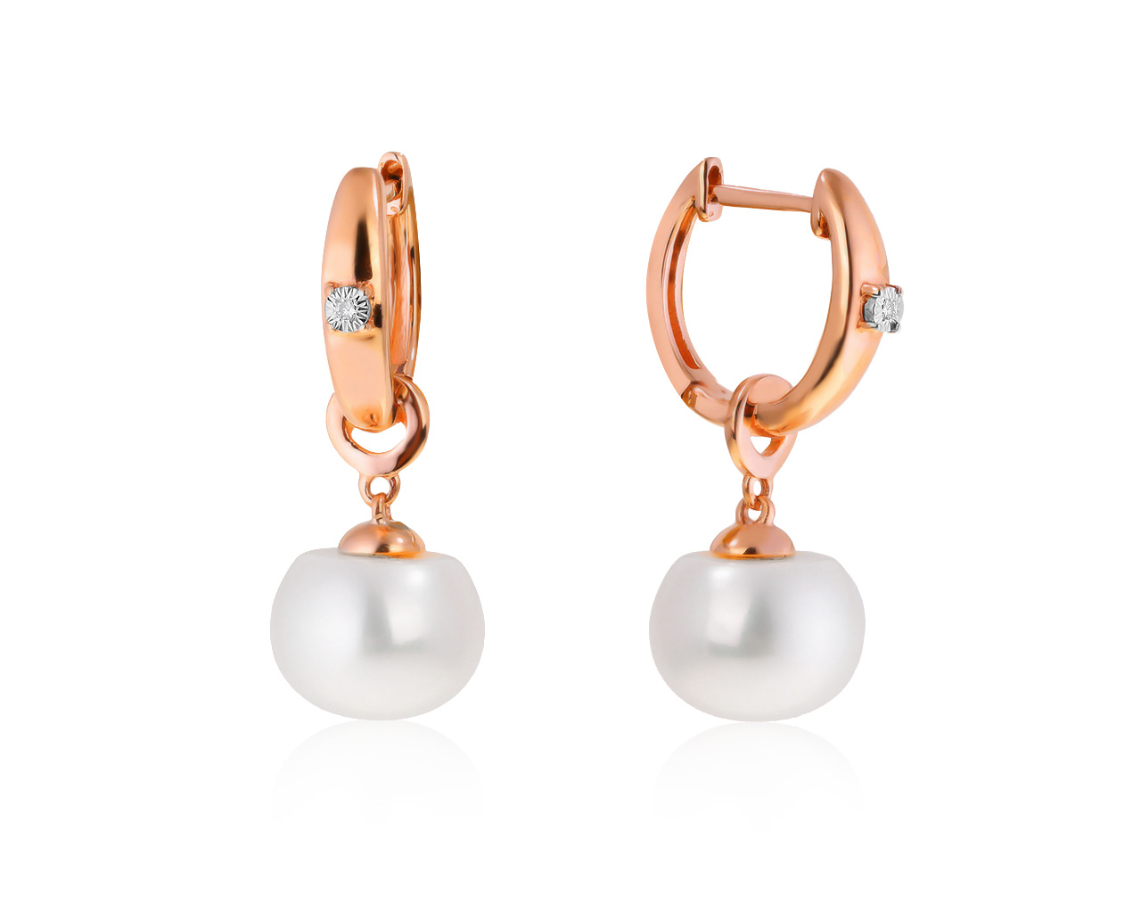 Волшебные золотые серьги с жемчугом 9.50*7.50 мм 280521/10