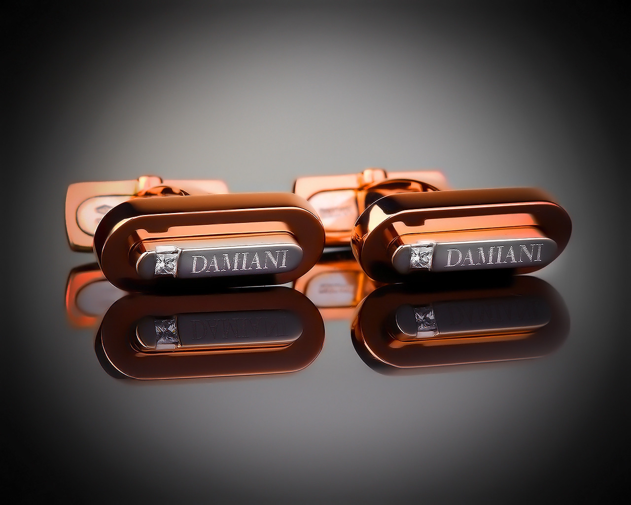 Оригинальные золотые запонки Damiani 061116/1