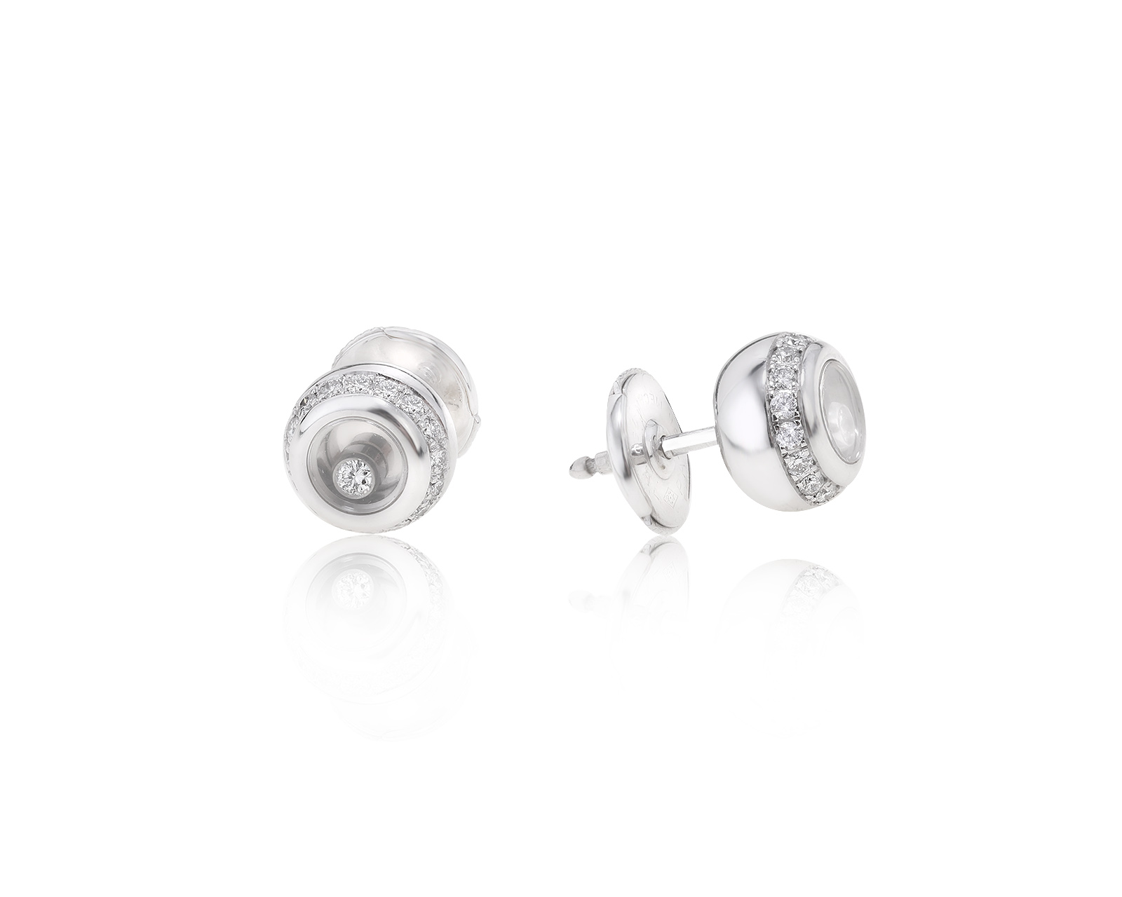 Оригинальные золотые серьги Chopard Happy Diamond 060322/2