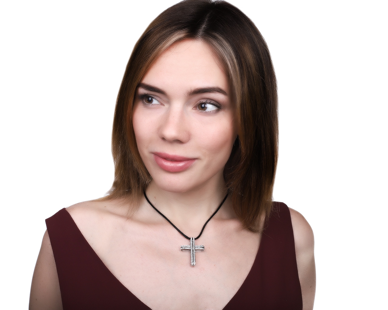Прекрасный золотой кулон с бриллиантами 1.01ct