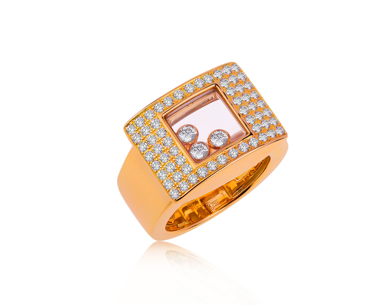 Оригинальное золотое кольцо с бриллиантами 0.75ct Chopard 290220/2