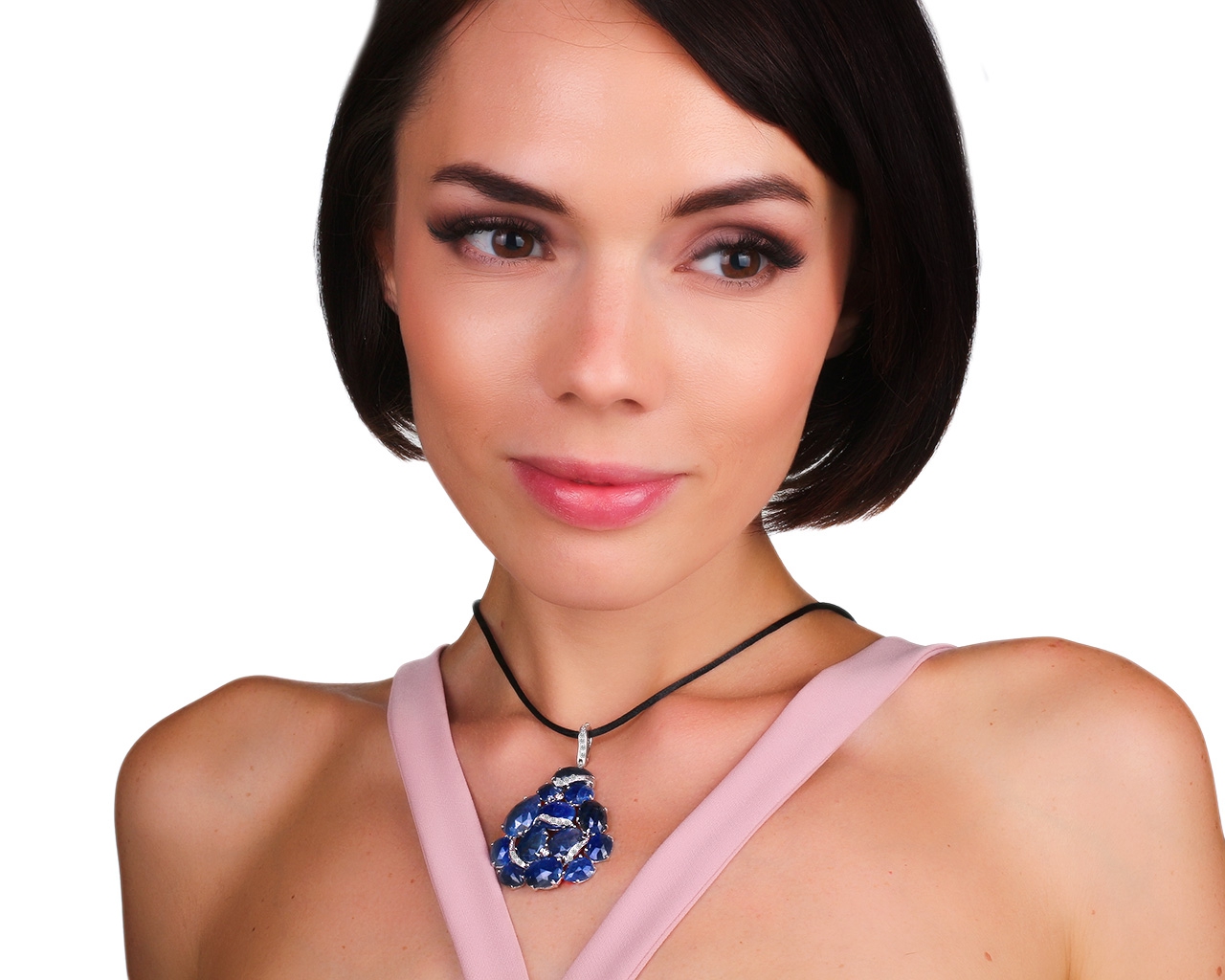 Золотой кулон с бриллиантами 0.32ct и сапфирами 31.12ct Giampiero Fiorini