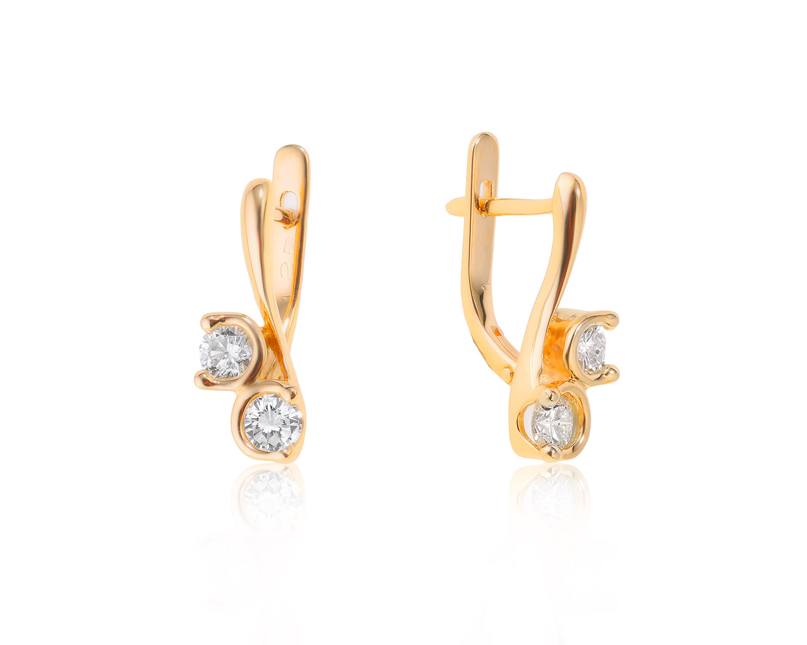 Чарующие золотые серьги с бриллиантами 0.82ct 310722/2