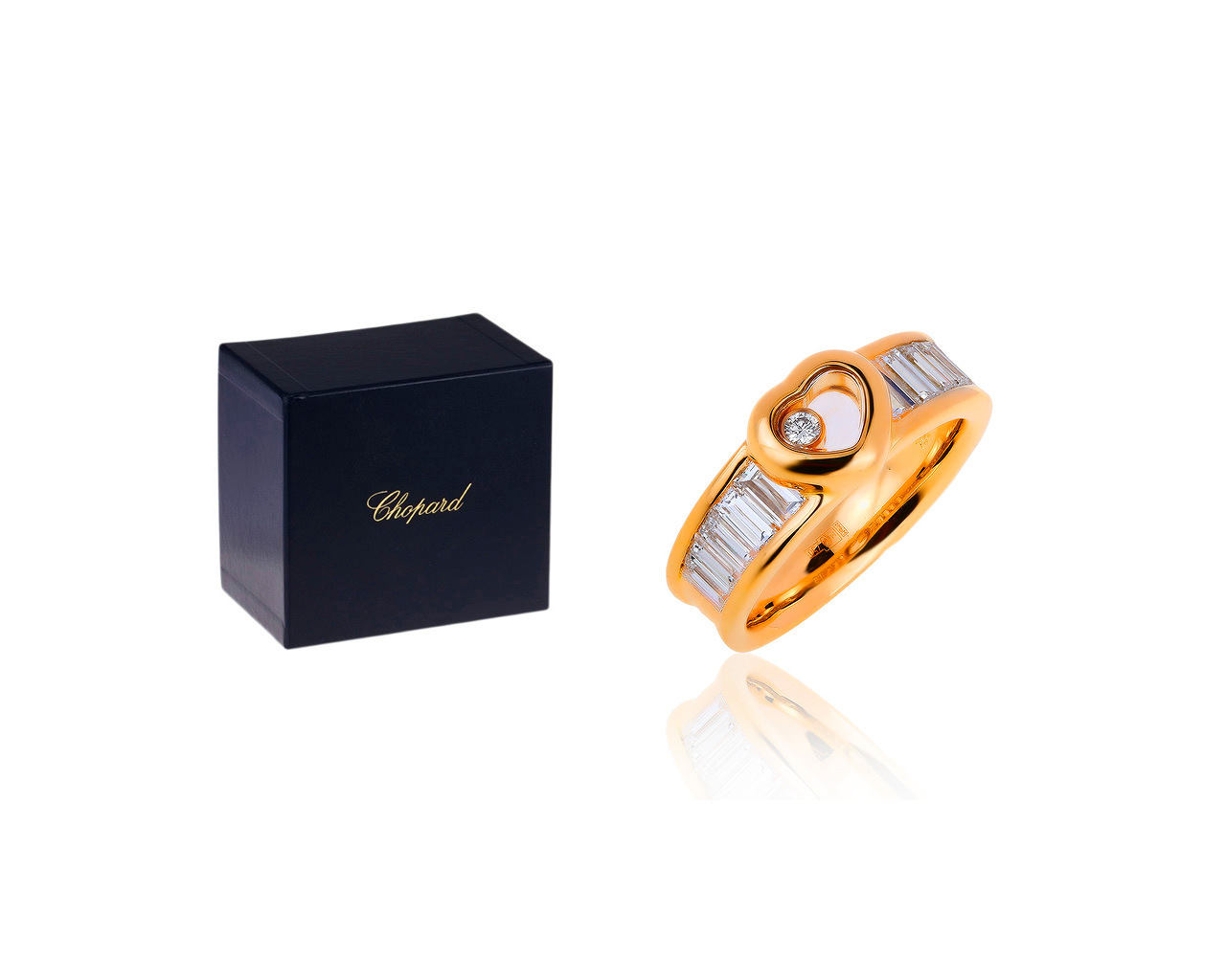 Оригинальное золотое кольцо с бриллиантами 1.43ct Chopard