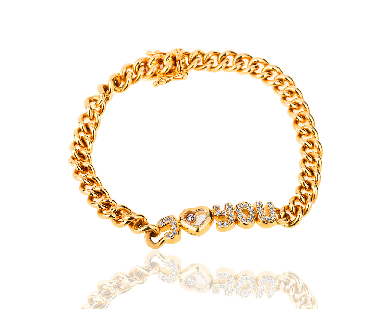 Золотой браслет с бриллиантами 0.30ct Chopard Happy Diamonds