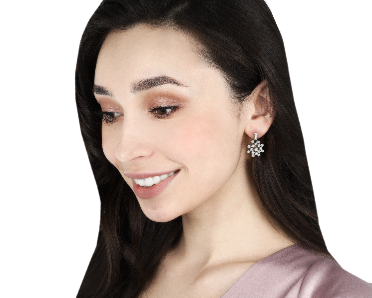 Нарядные золотые серьги с бриллиантами 2.25ct СССР