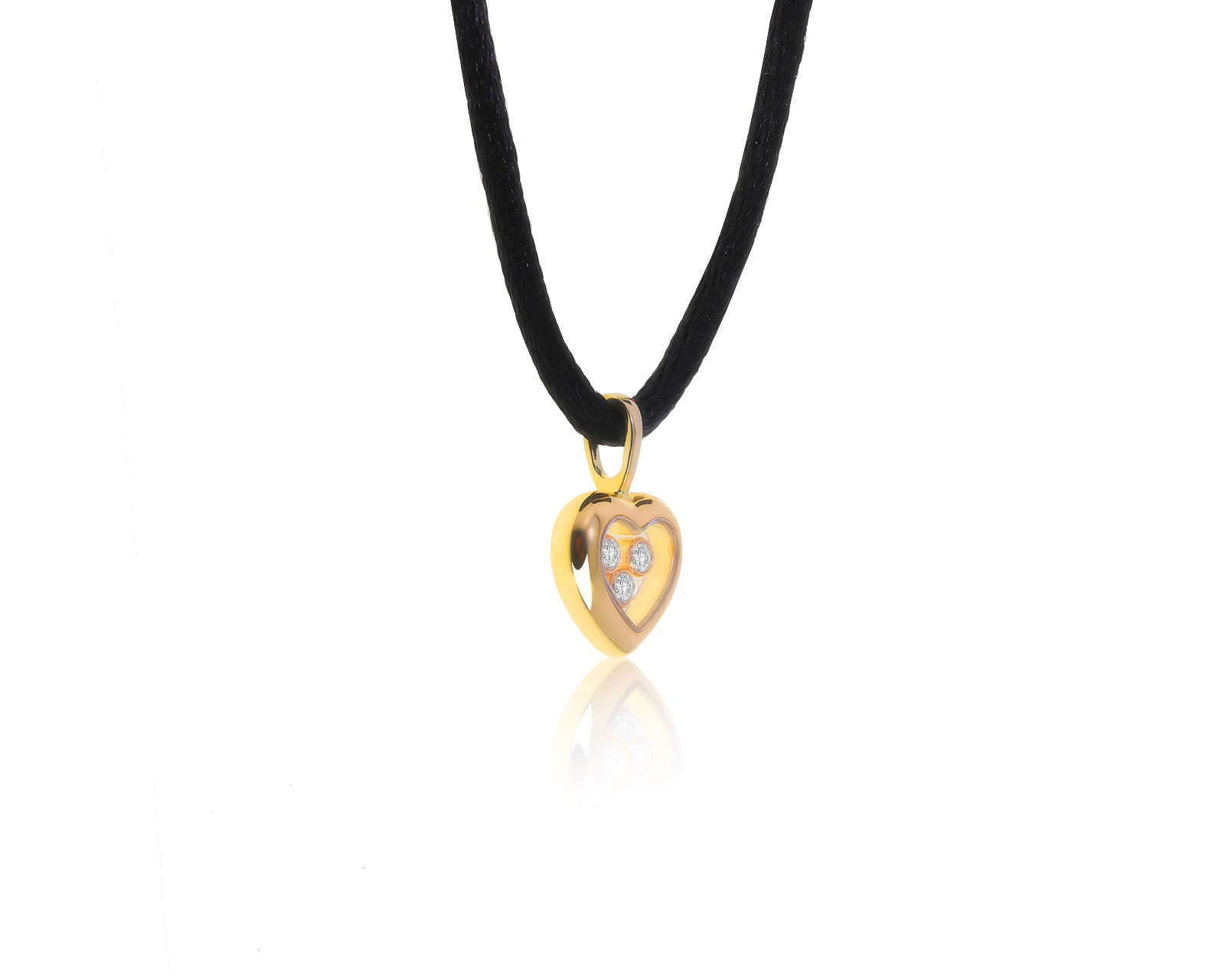 Оригинальный золотой кулон Chopard Happy Diamonds