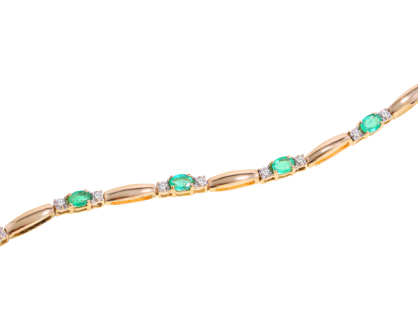 Прелестный золотой браслет с изумрудами 2.12ct