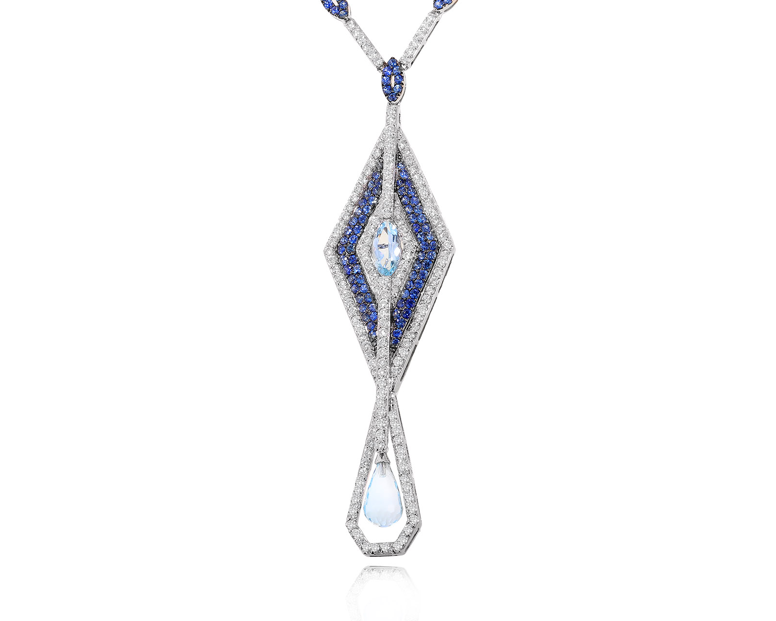 Золотое колье с топазами 8.35ct и бриллиантами 5.44ct 040225/6