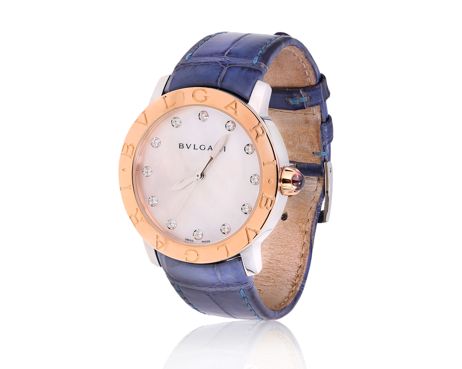 Оригинальные золотые часы с бриллиантами 0.12ct Bvlgari 190126/5