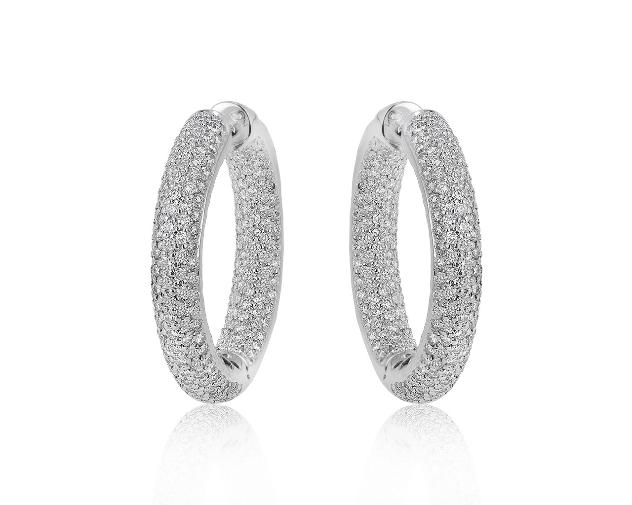 Превосходные золотые серьги с бриллиантами 6.48ct