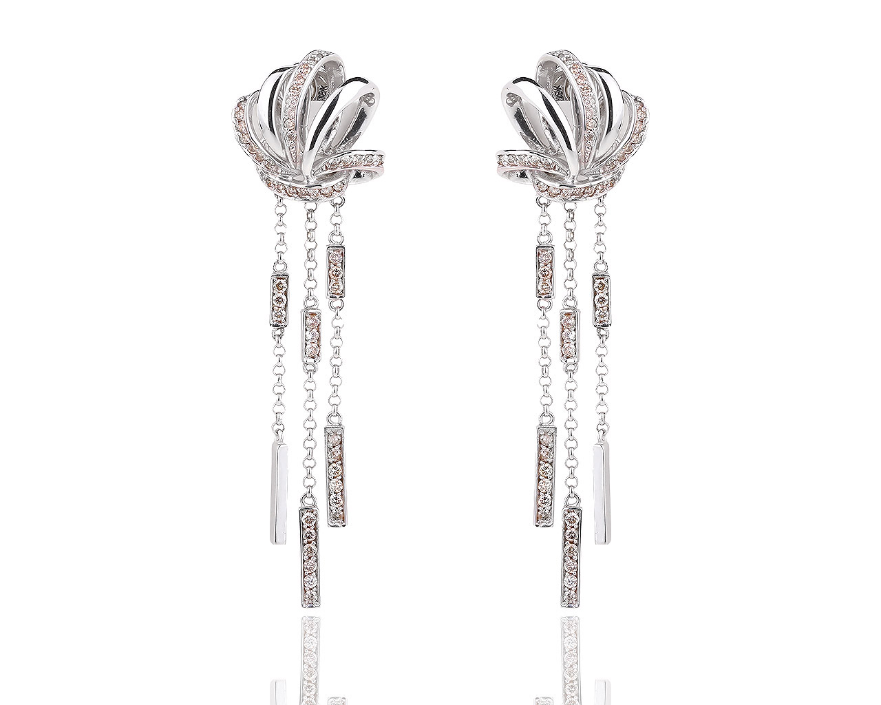 Утонченные золотые серьги с бриллиантами 1.00ct 171117/2