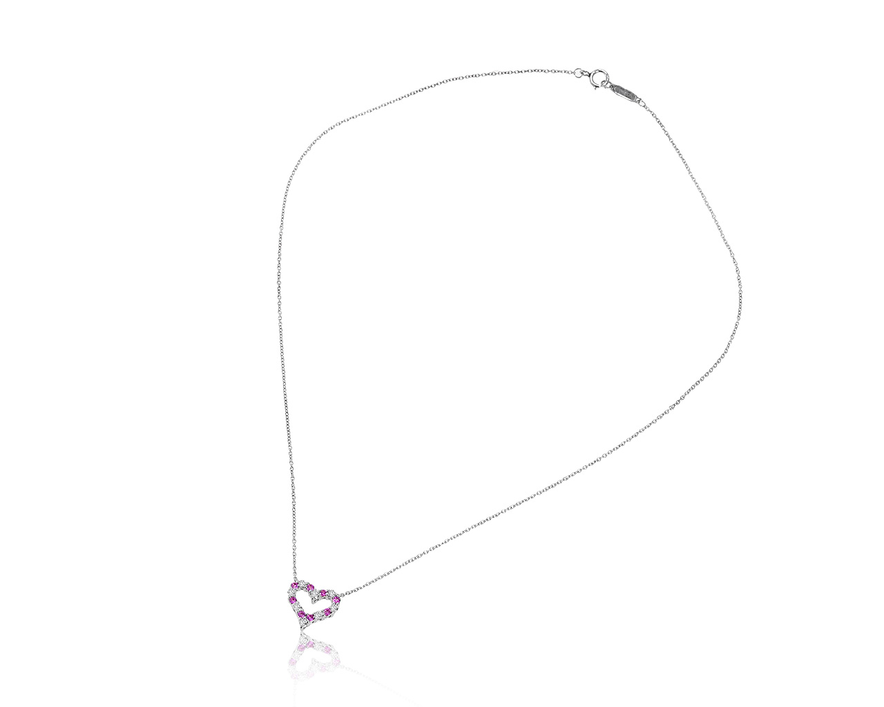 Оригинальный платиновый кулон с сапфирами 0.15ct Tiffany&Co Heart