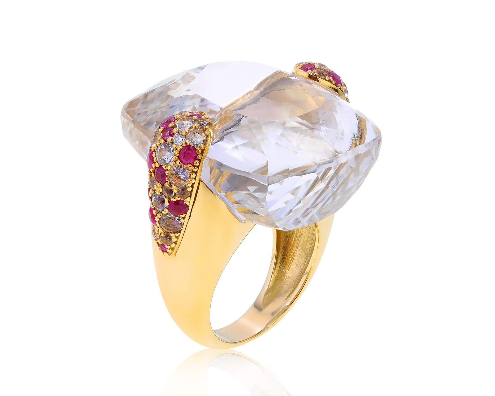 Превосходное золотое кольцо с хрусталем 48.50ct