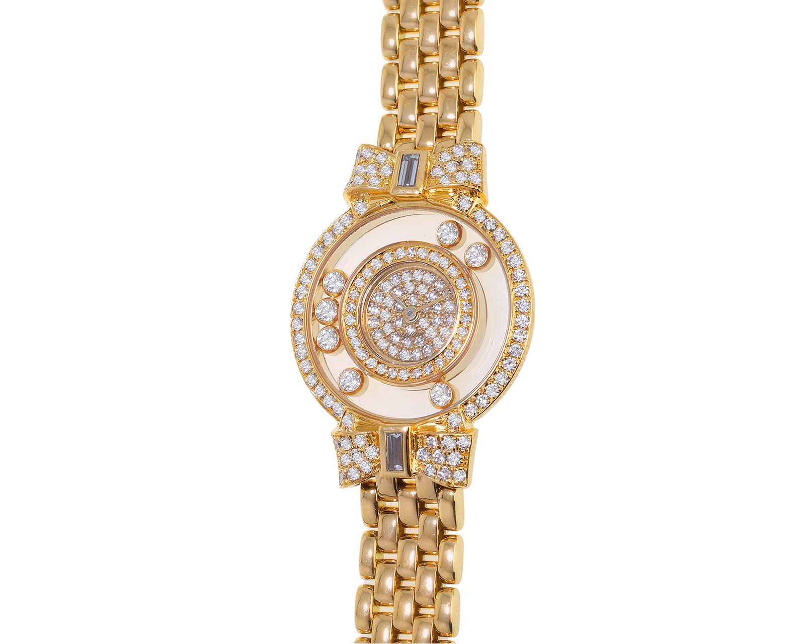 Оригинальные золотые часы Chopard Happy Diamonds