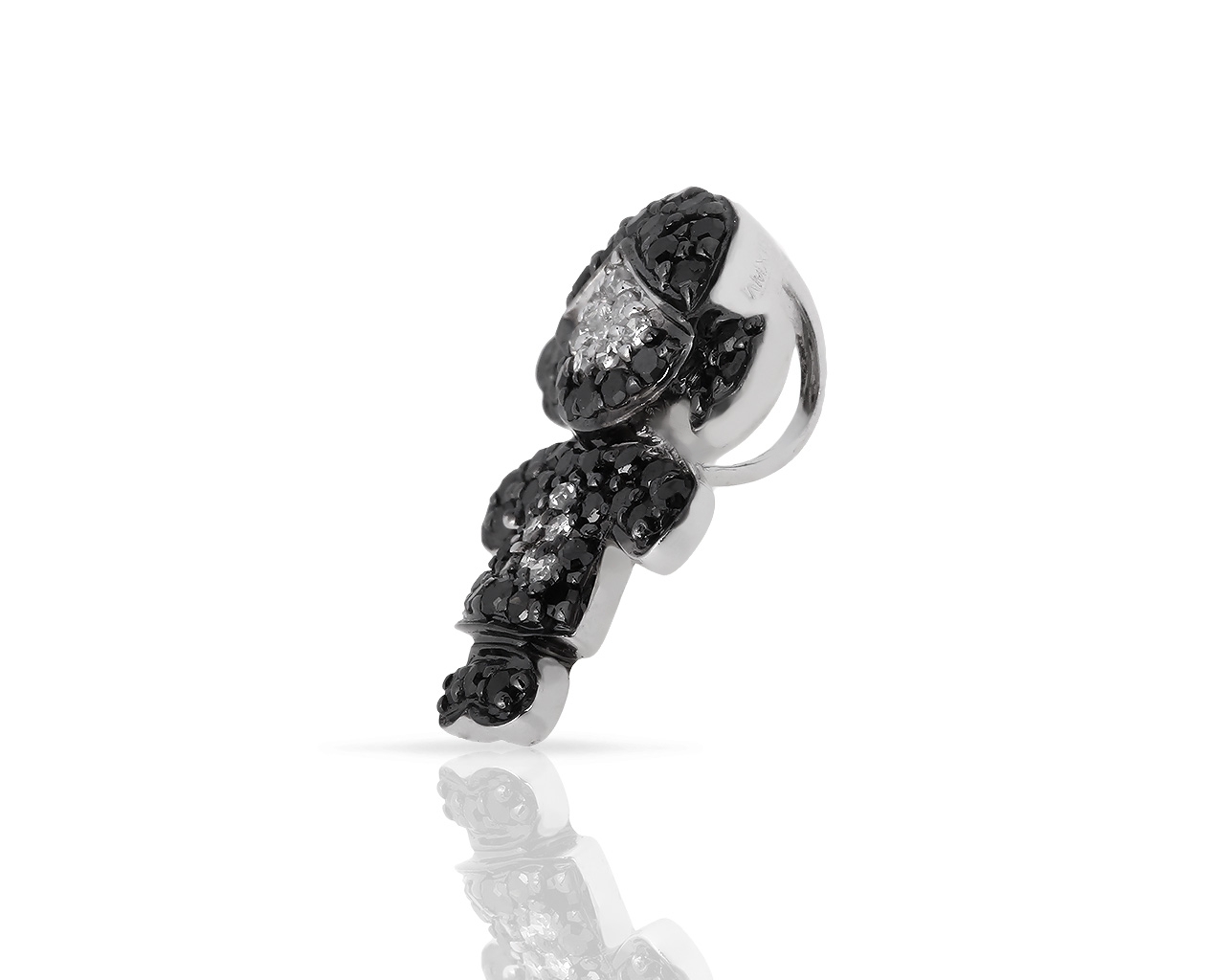 Золотая подвеска с черными и белыми бриллиантами 0.18ct