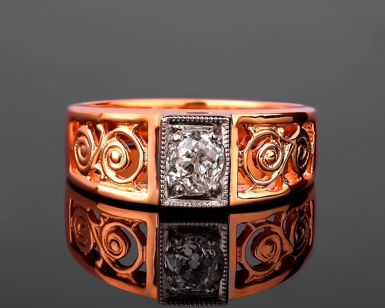 Красивое золотое кольцо с бриллиантами 0.40ct 221017/4