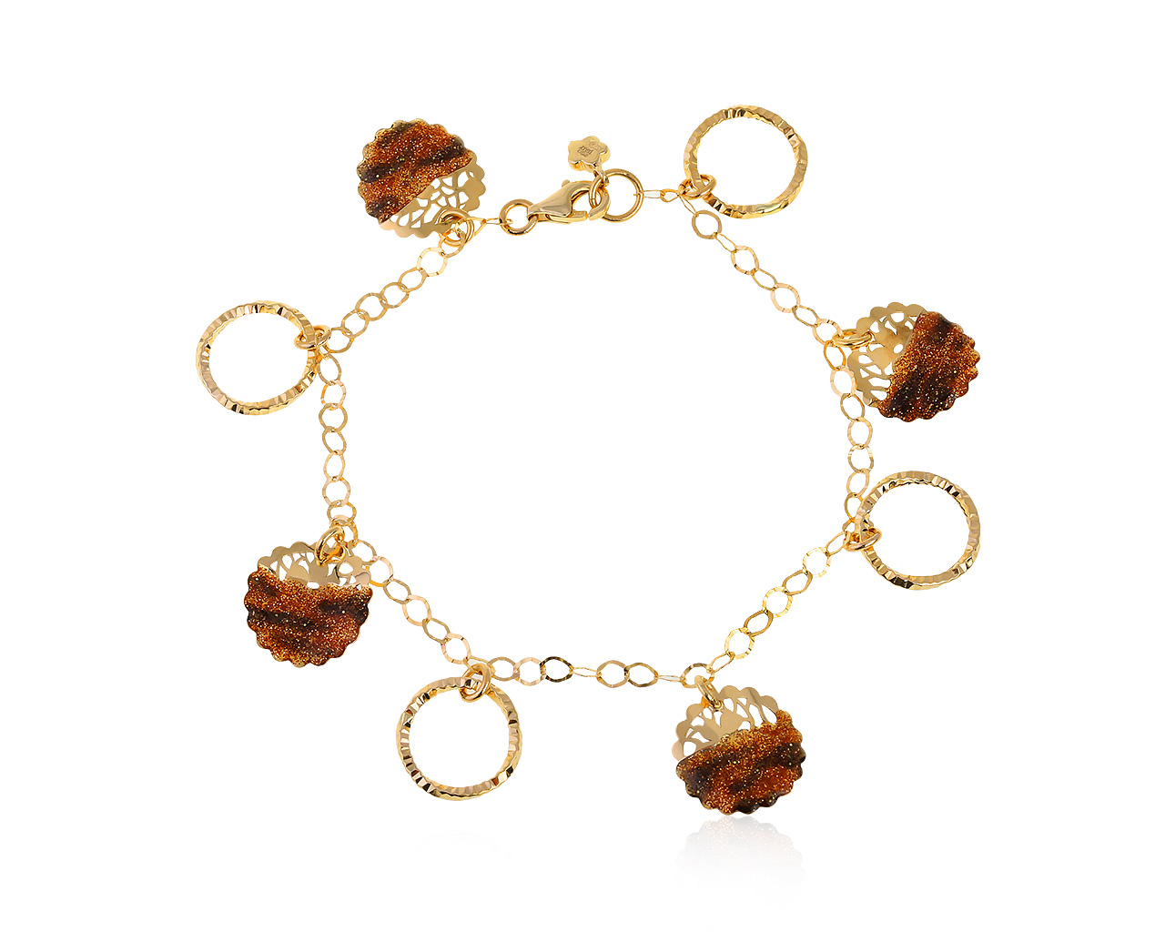 Итальянский золотой браслет с эмалями 080421/3