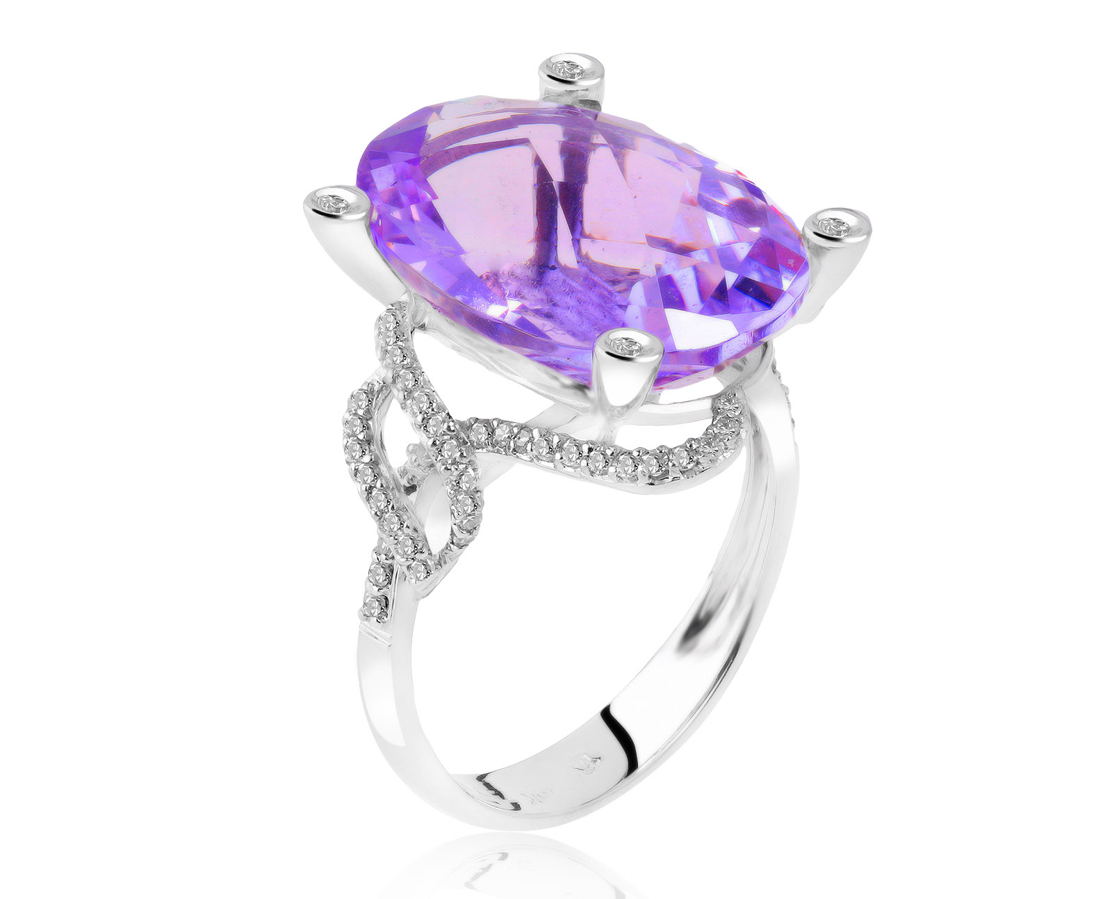 Женственное золотое кольцо с аметистом 9.55ct 010921/1