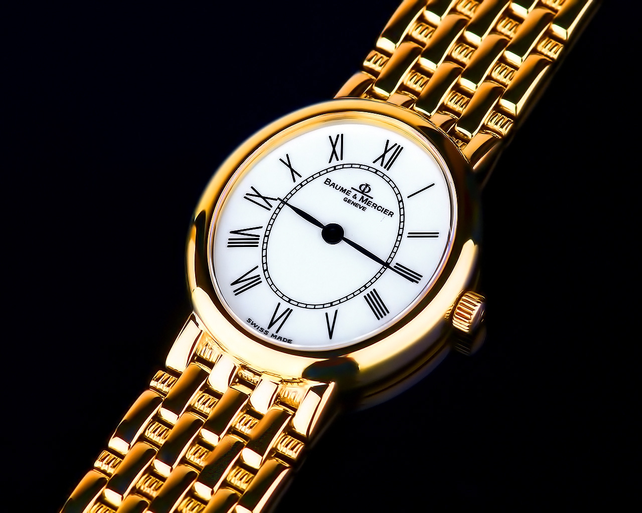 Стильные золотые часы Baume&Mercier 180417/12