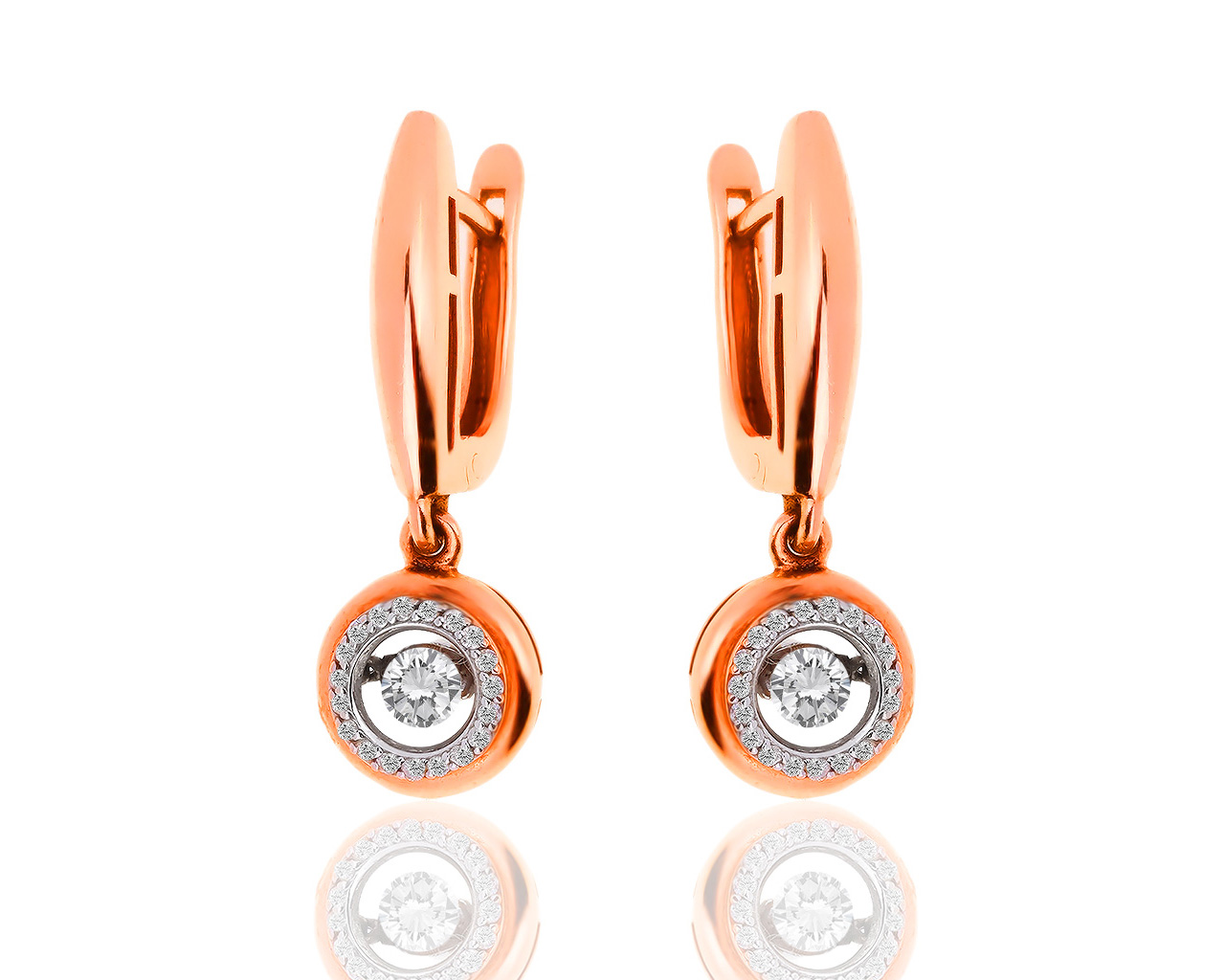 Золотые серьги с бриллиантами 0.37ct 070319/13