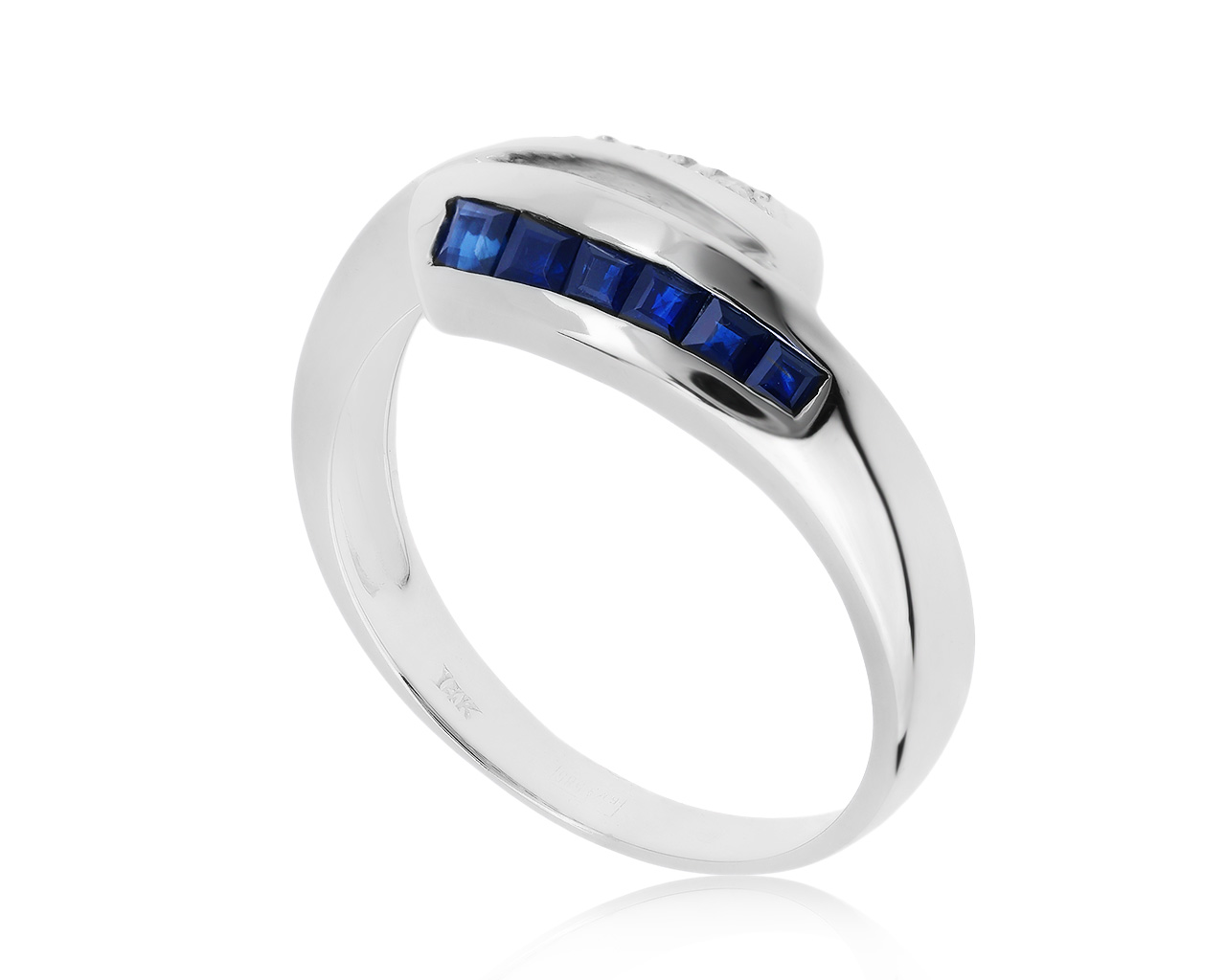 Стильное золотое кольцо с сапфирами 0.30ct 230520/3