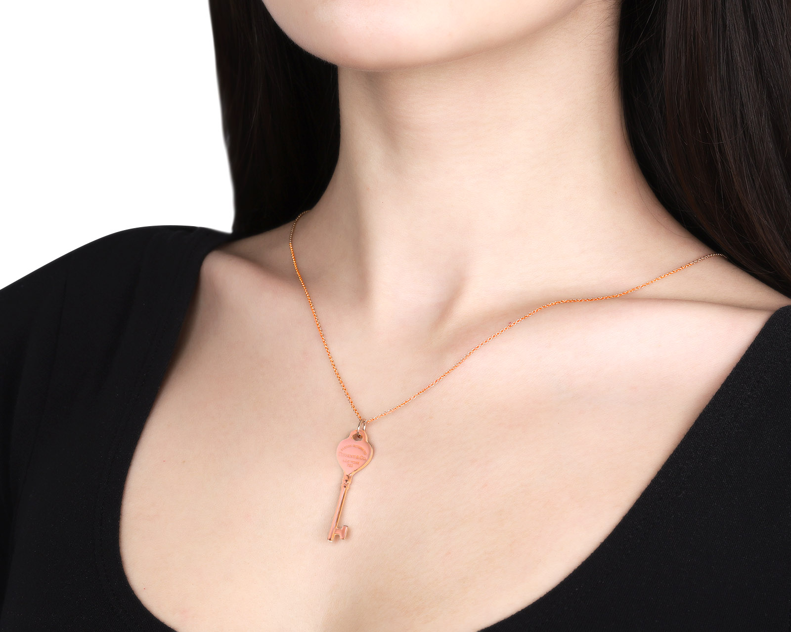 Оригинальный золотой кулон Tiffany&Co Key Heart