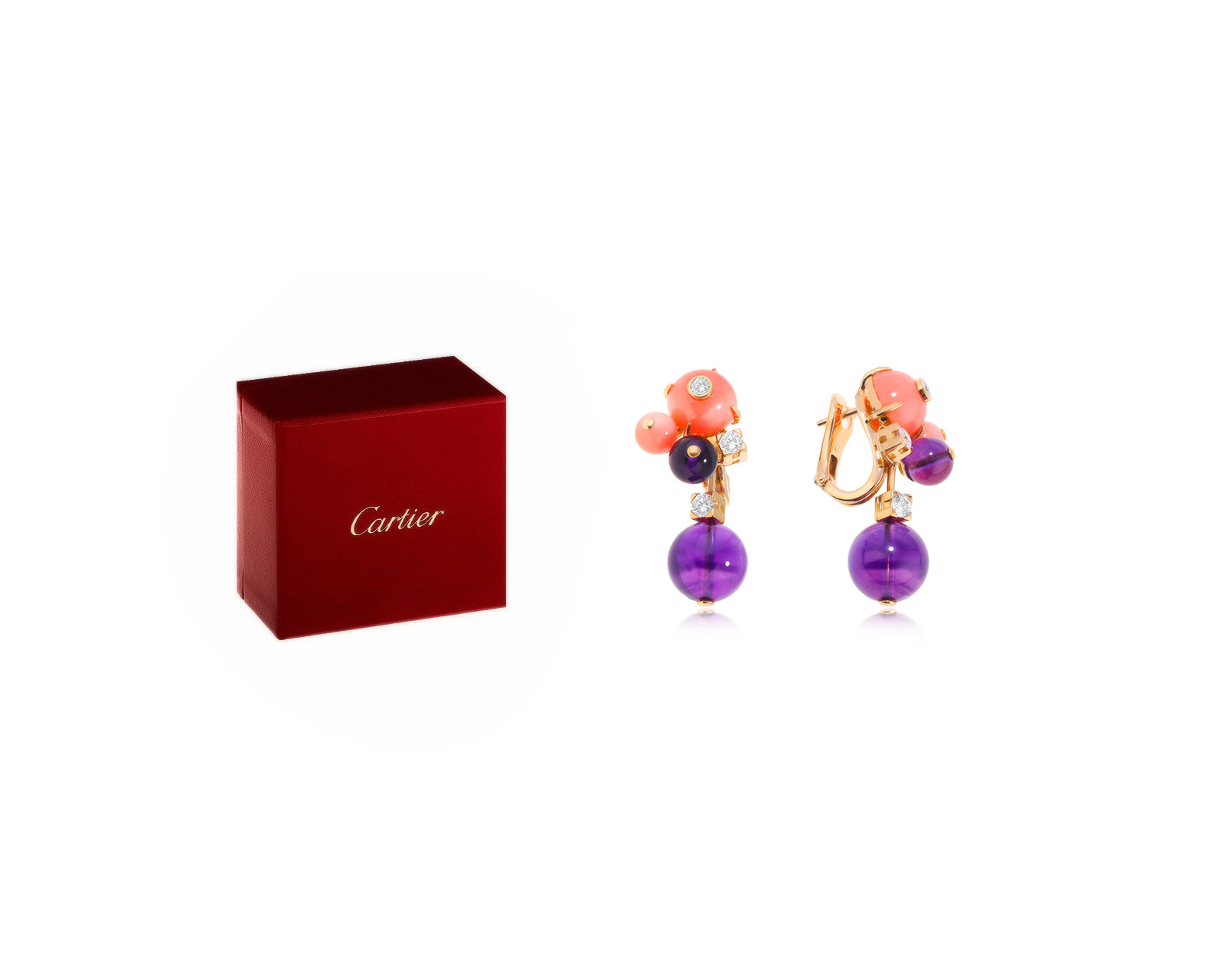 Оригинальные золотые серьги Cartier Délices de Goa Dore