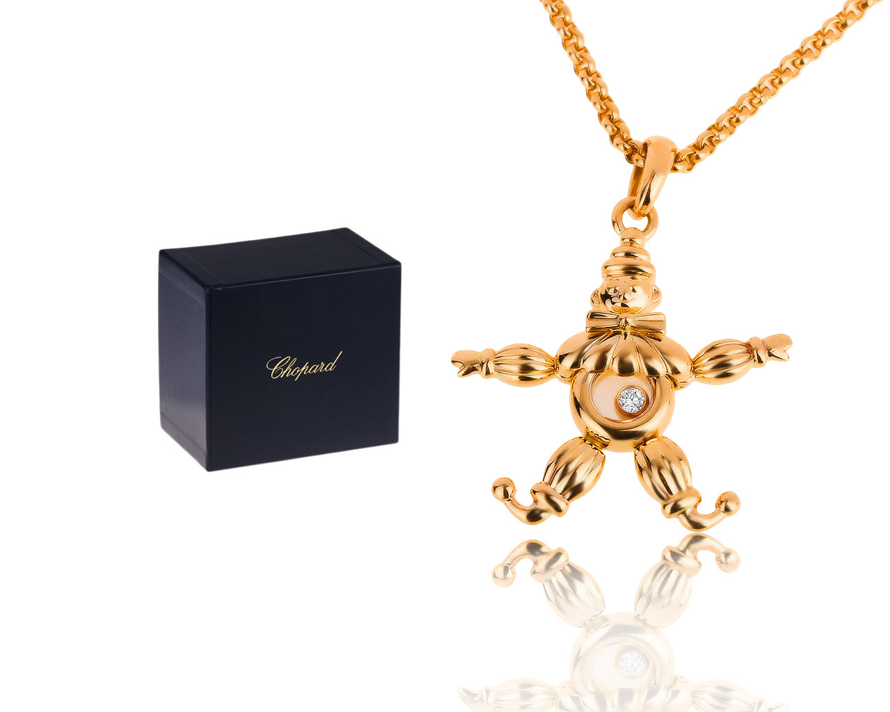 Оригинальный золотой кулон с бриллиантом 0.05ct Chopard