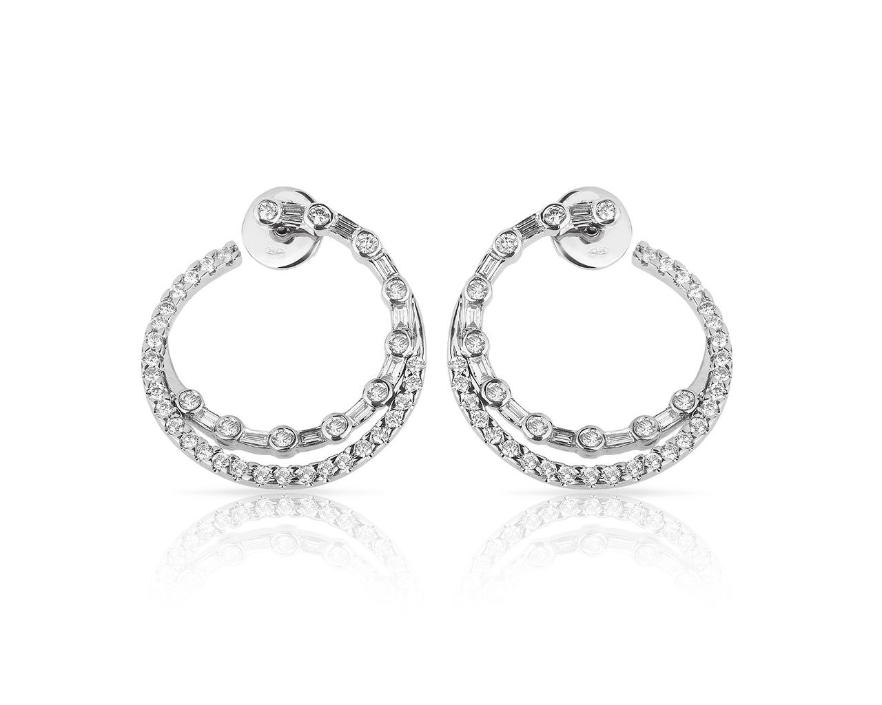 Итальянские золотые серьги конго с бриллиантами 2.66ct 130618/2