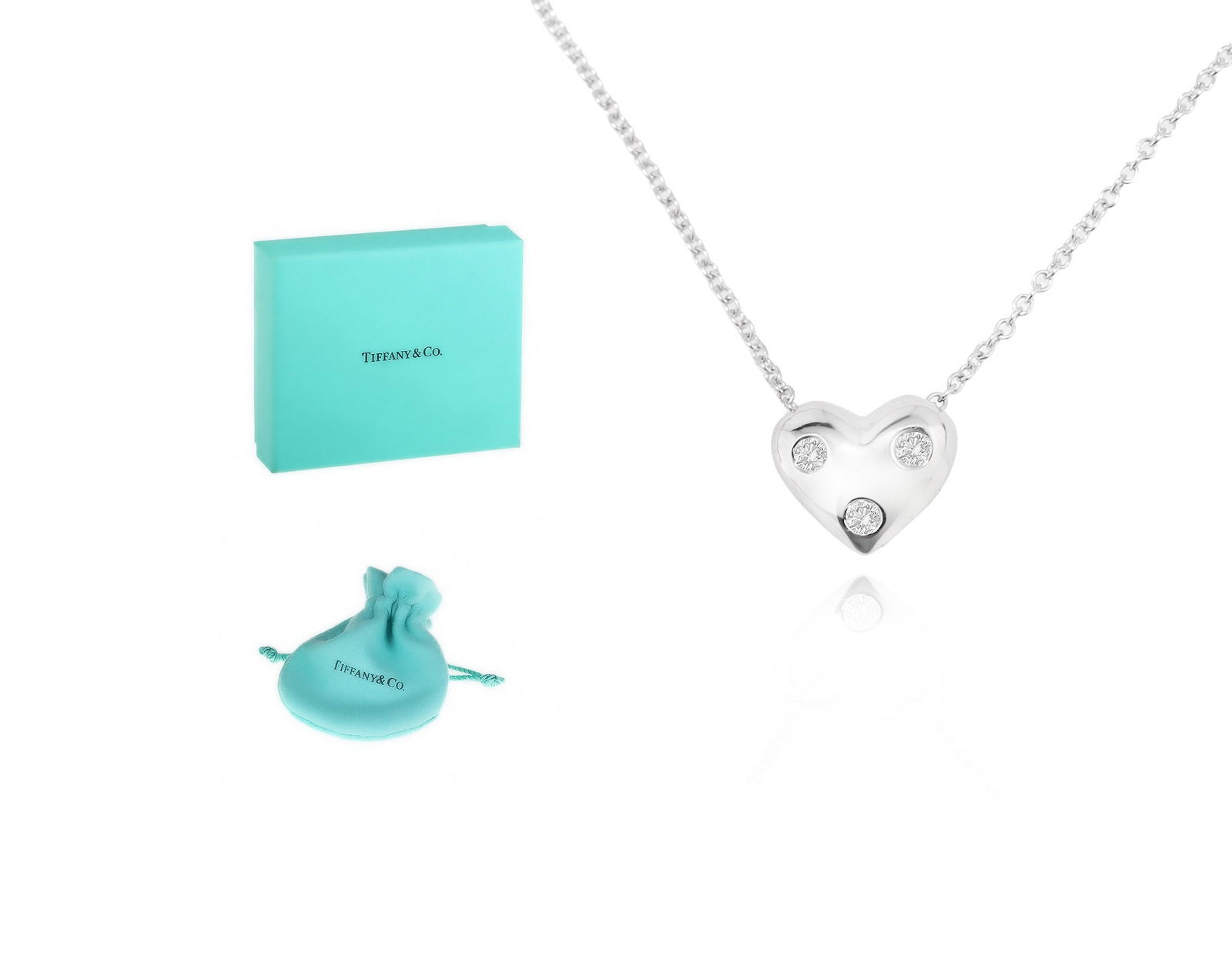 Оригинальное платиновое колье с бриллиантами 0.09ct Tiffany&Co