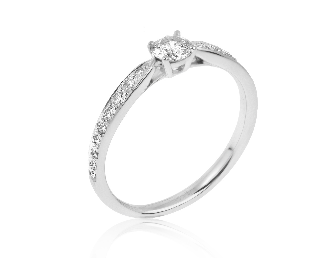 Оригинальное платиновое кольцо с бриллиантами 0.45ct Tiffany&Co Harmony 110621/6