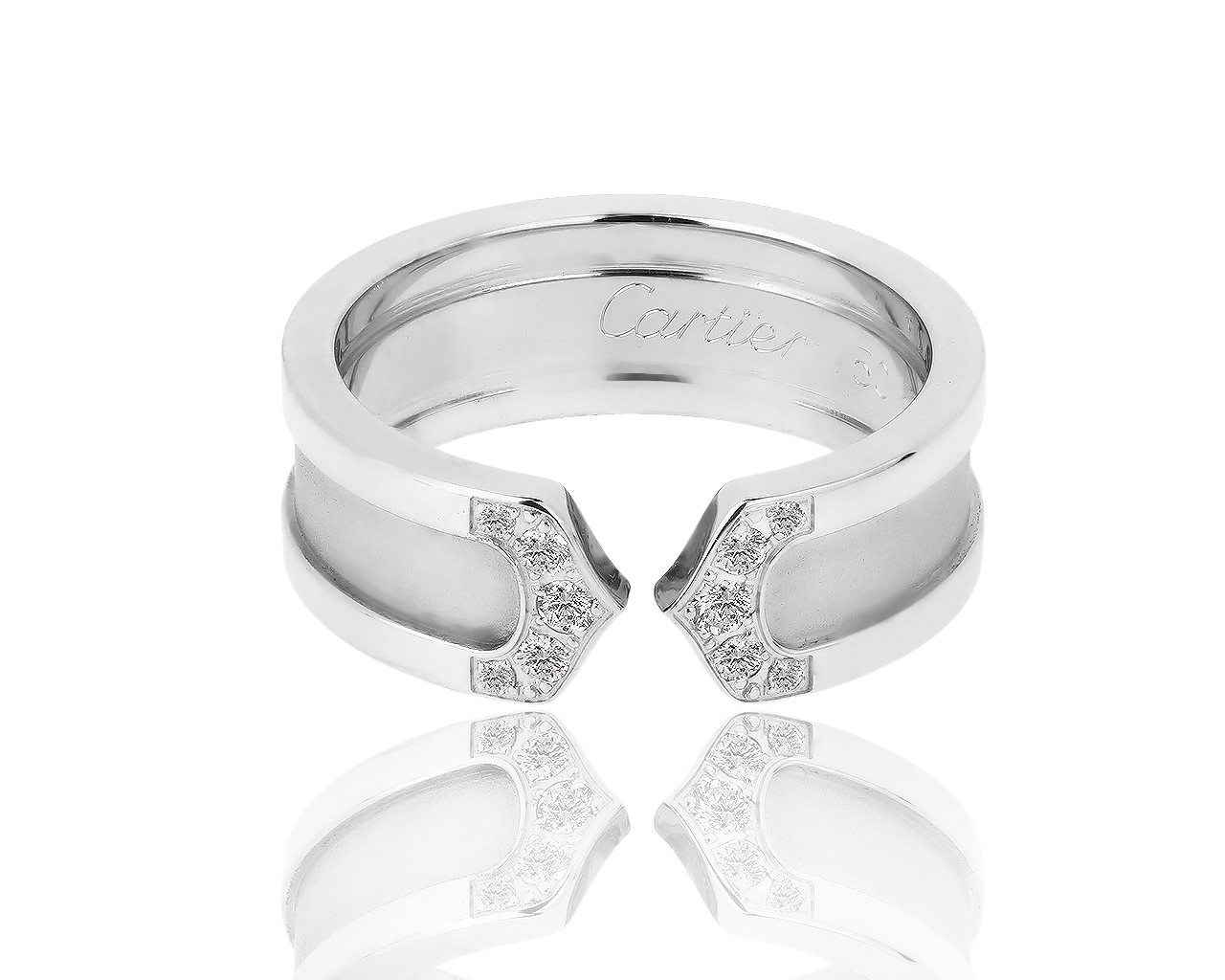 Золотое кольцо с бриллиантами 0.09ct Logo De Cartier